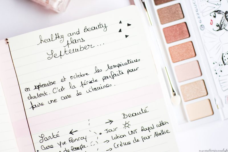 bullet journal page exemple routine beaute